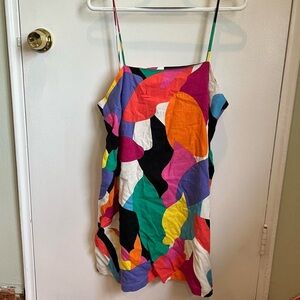 A New Day Multicolor Abstract Mini Dress